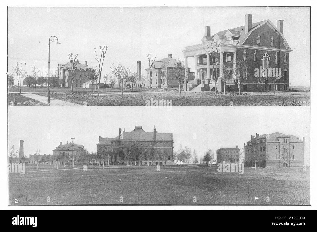 N DAKOTA: Staatliche Uni grand Forks Davis Hall Präsident Haus Wissenschaft Budge, 1907 Stockfoto