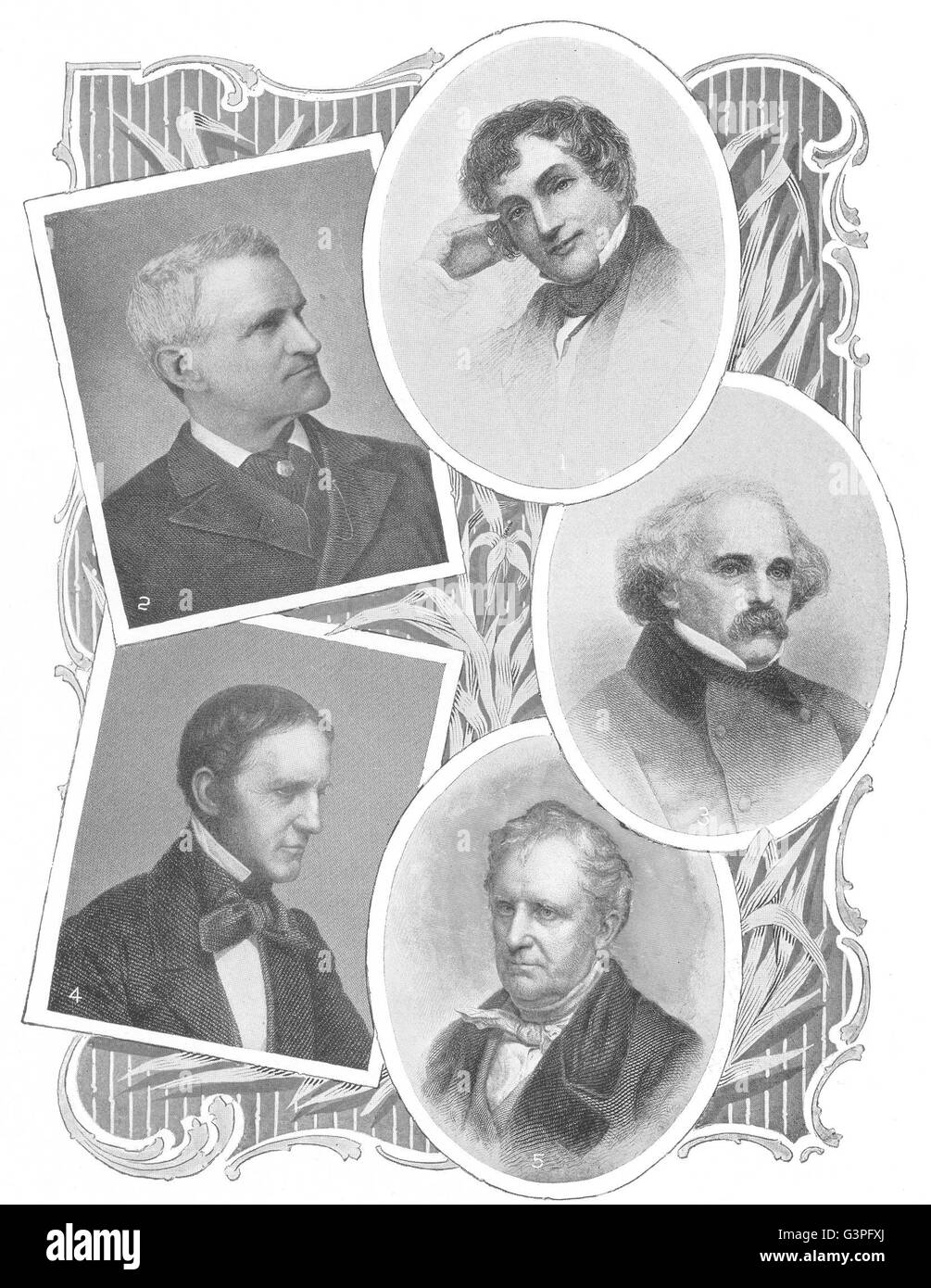 Autoren: Washington Irving; Parkman; Hawthorne; Prescott; Fenimore Cooper, 1907 Stockfoto