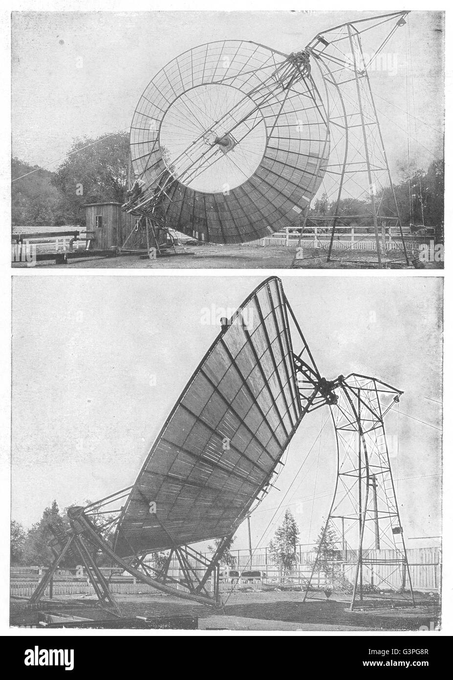 Wissenschaft: Sonne (Solar) Motor; Zurück & Seite Reflektor, antike print 1907 Stockfoto