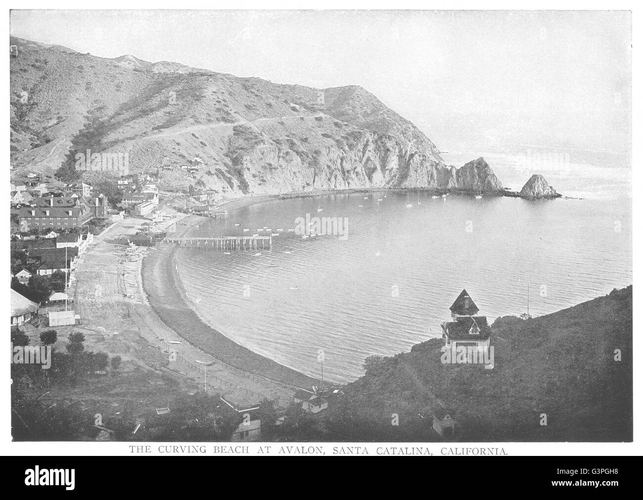 Kalifornien: Geschwungene Strand von Avalon, Sta Catalina, antique print 1907 Stockfoto