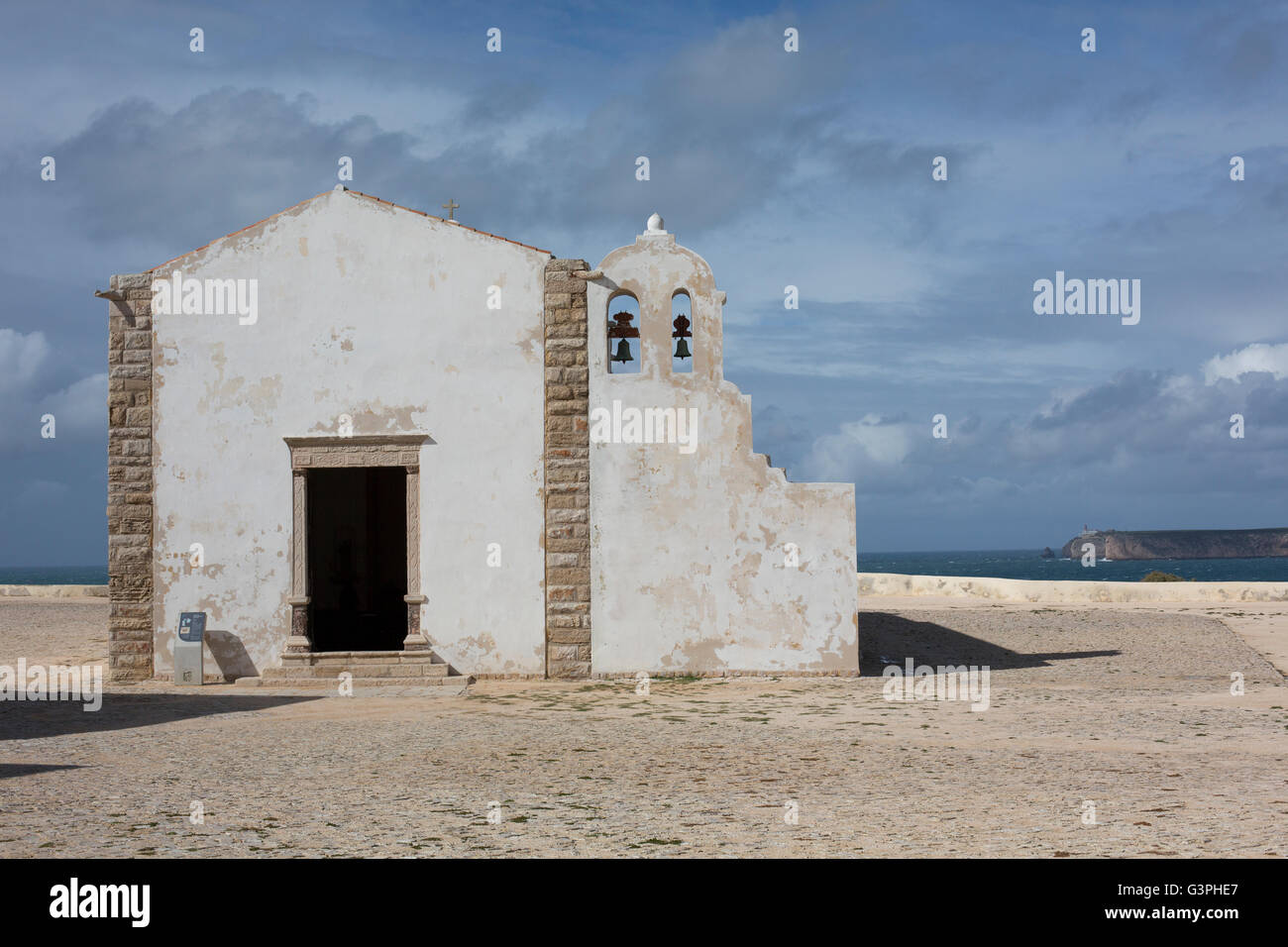 Kirche in Fortaleza (Festung), Europa, Portugal, Algarve, Vila Bispo, Sagres, Kap St. Vincent, die Capela do Infante Stockfoto