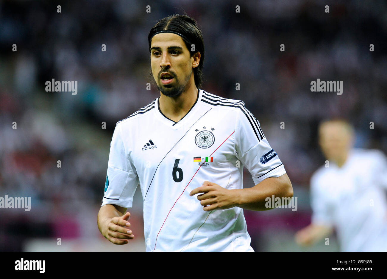 Sami Khedira, 2012 UEFA Fußball-Europameisterschaft, 2. Halbfinale Deutschland vs. Italien, 1-2, Nationalstadion, Warschau, Polen Stockfoto