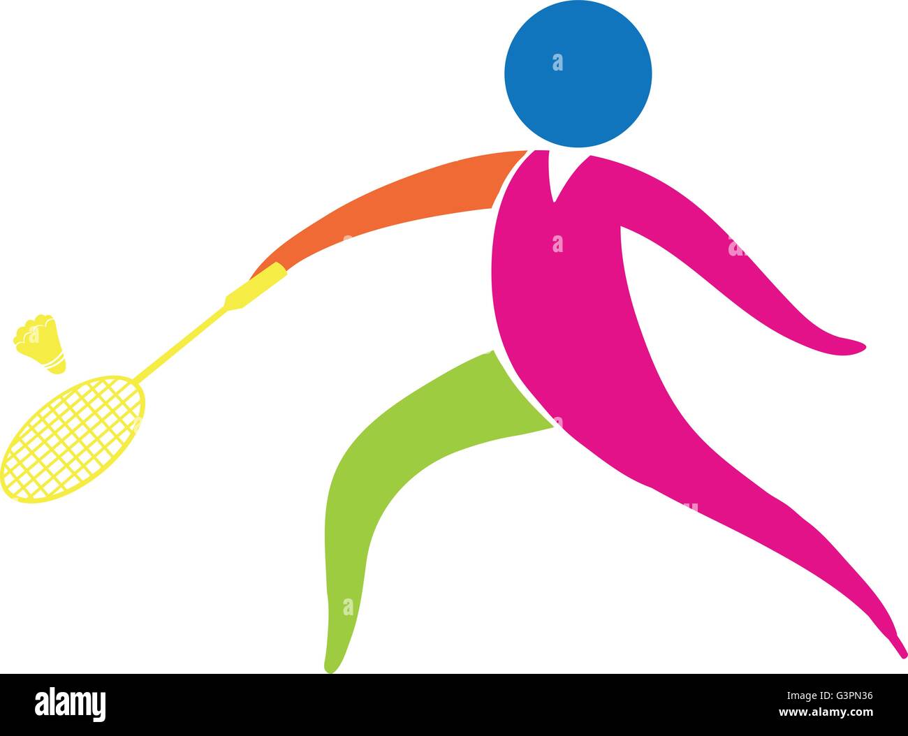 Badminton Symbol Auf Weißem Hintergrund Illustration Stock Vektorgrafik Alamy 6486