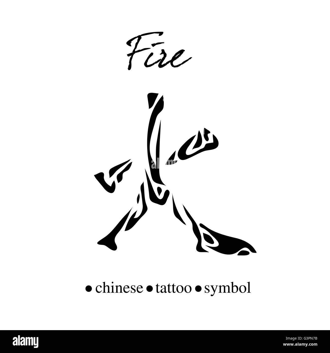 Chinesische Schriftzeichen Kalligraphie für Feuer Stock Vektor