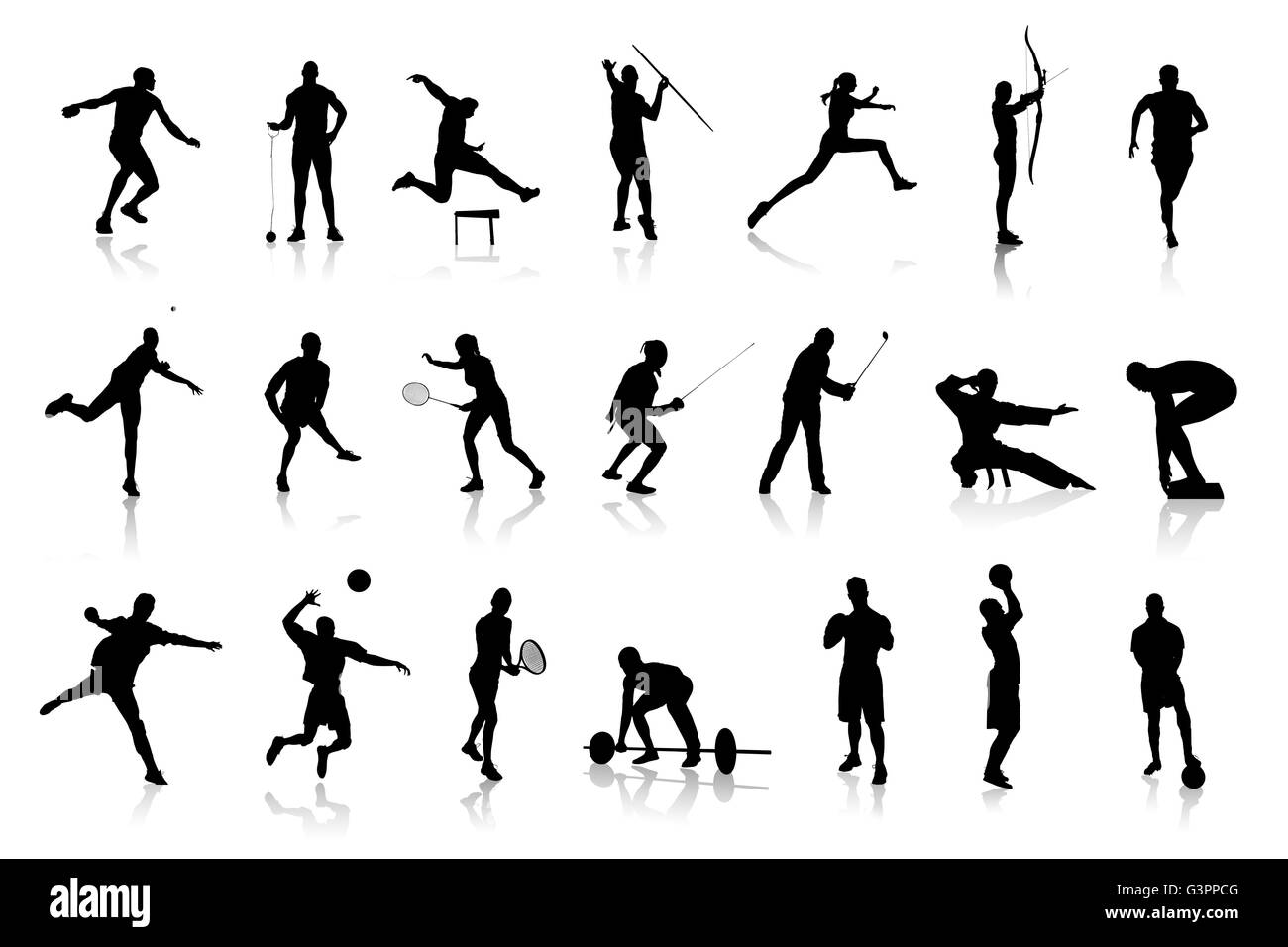 Ikonen der Differents Silhouetten Stockfoto