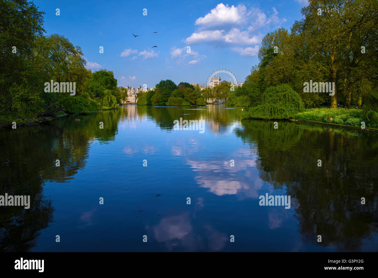 Eine schöne Aussicht auf St. James Park in Westminster, London. Stockfoto