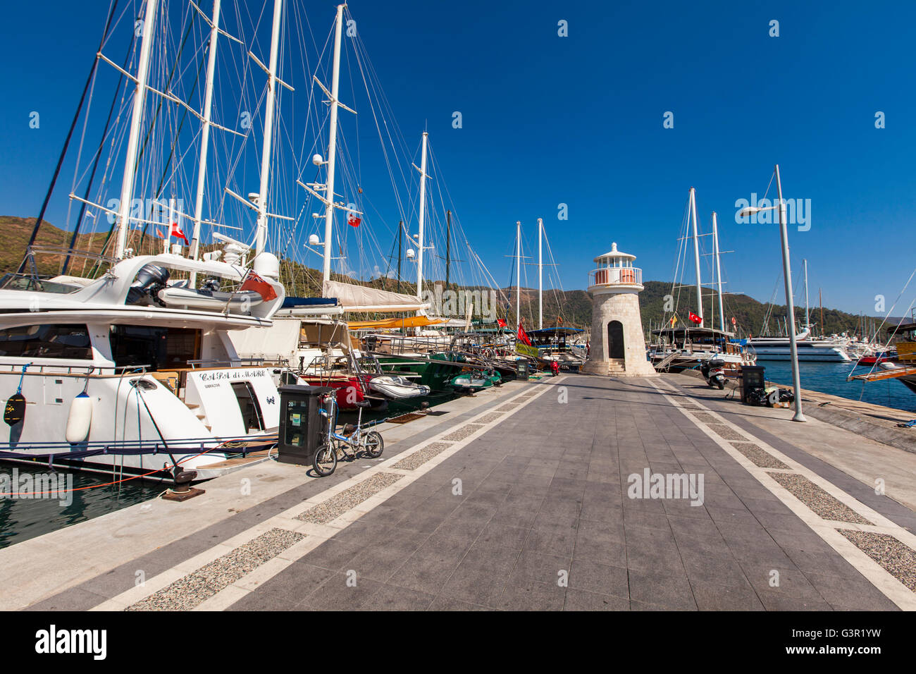 Yachten im Hafen Marmaris Mugla Provinz in der Türkei. Stockfoto