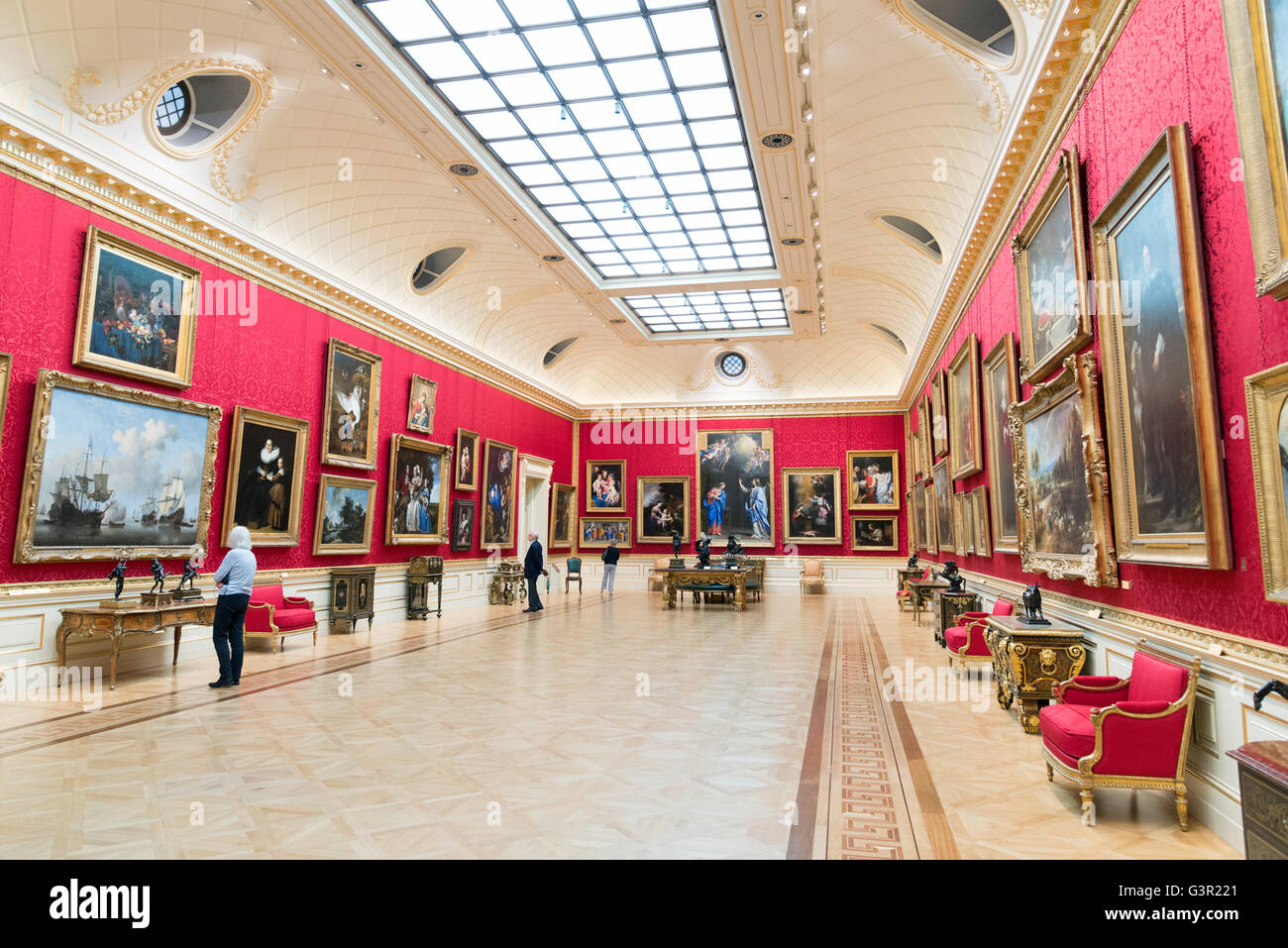 The Great Gallery in the Wallace Collection Art Gallery, London, Großbritannien Stockfoto