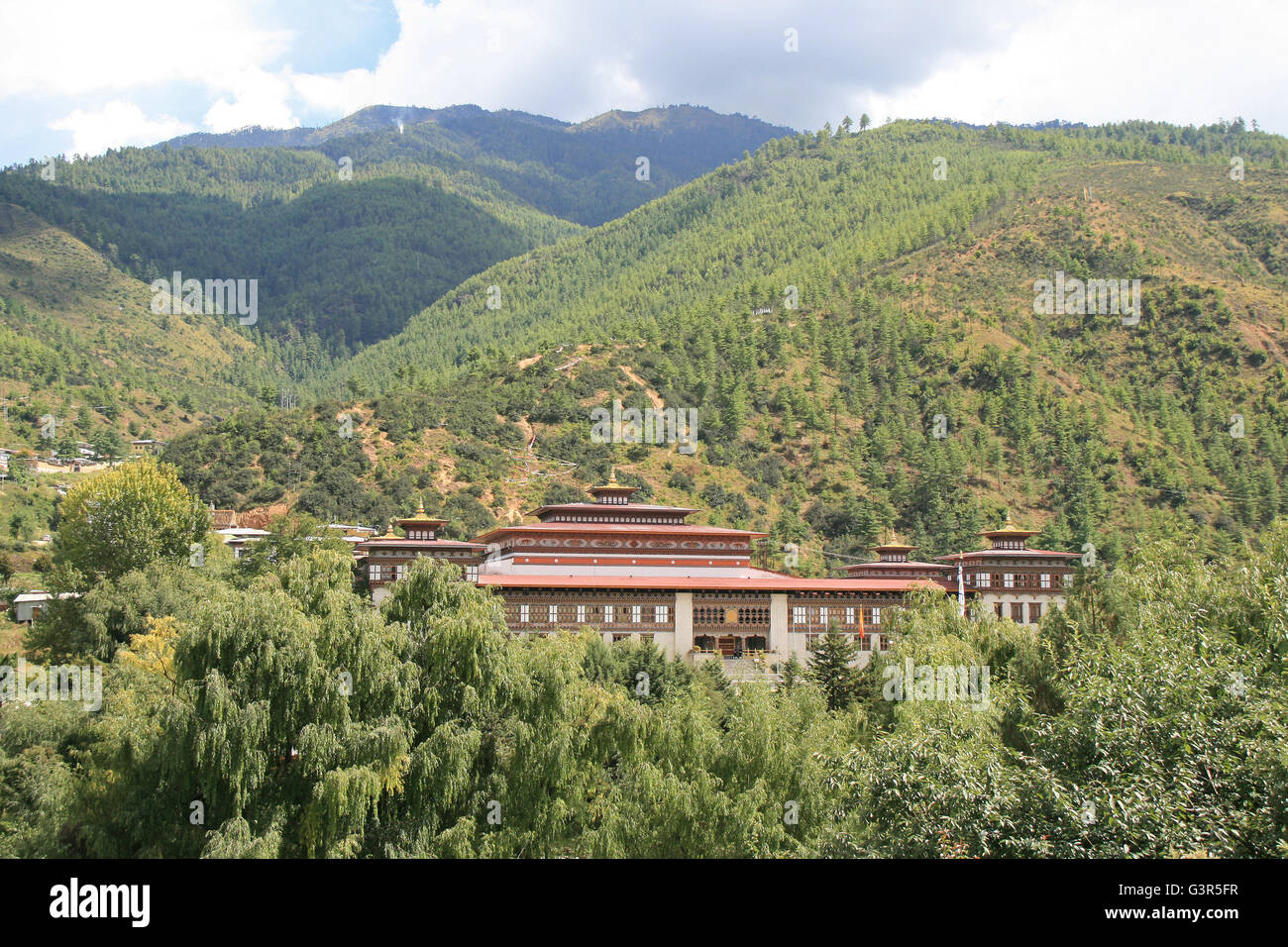 Der Dechencholing-Palast in Thimphu (Bhutan). Stockfoto