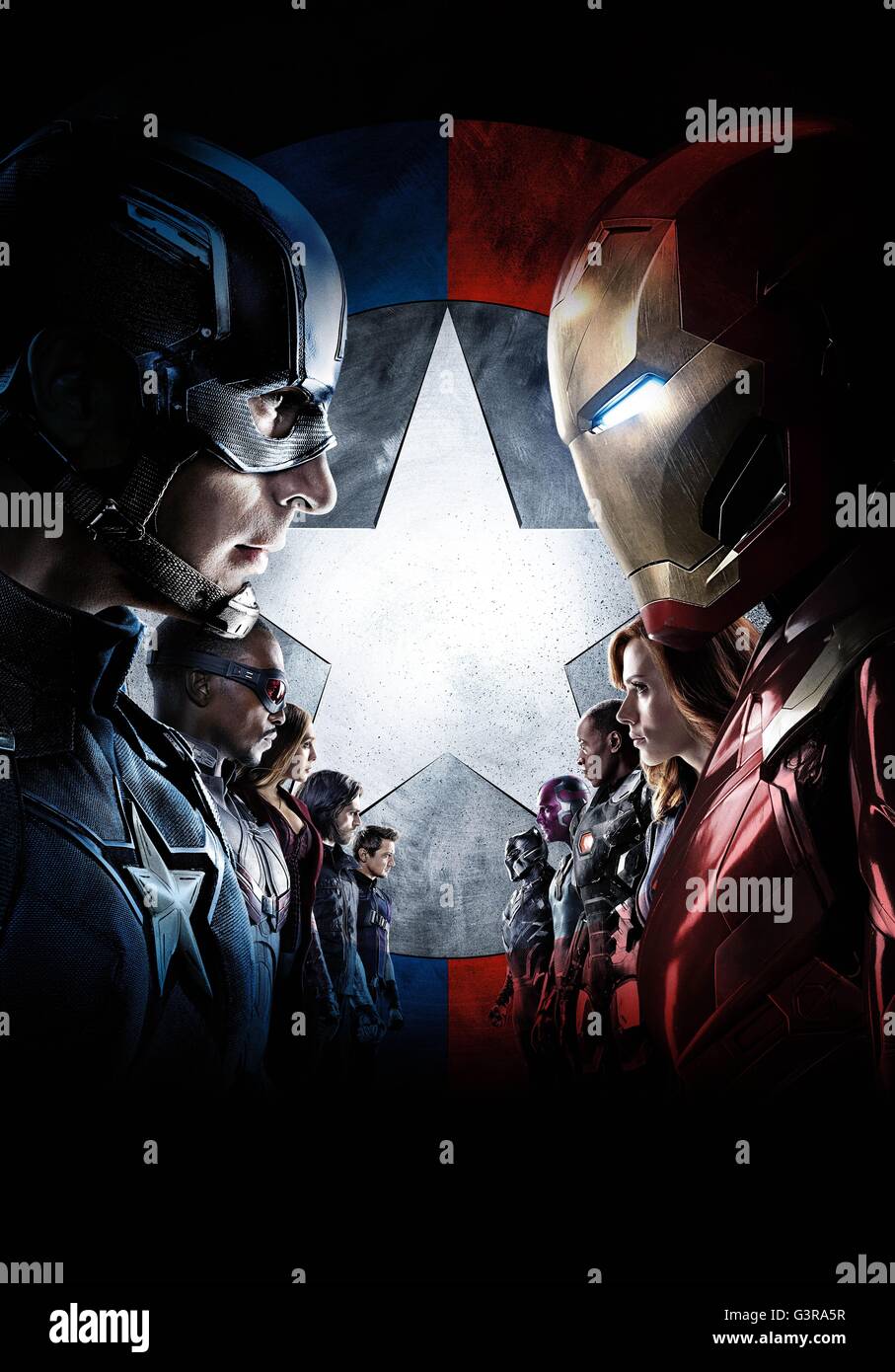 Captain America: Bürgerkrieg Jahr: 2016 USA Regie: Anthony Russo, Joe Russo Chris Evans, Robert Downey Jr. Kunstwerk Stockfoto