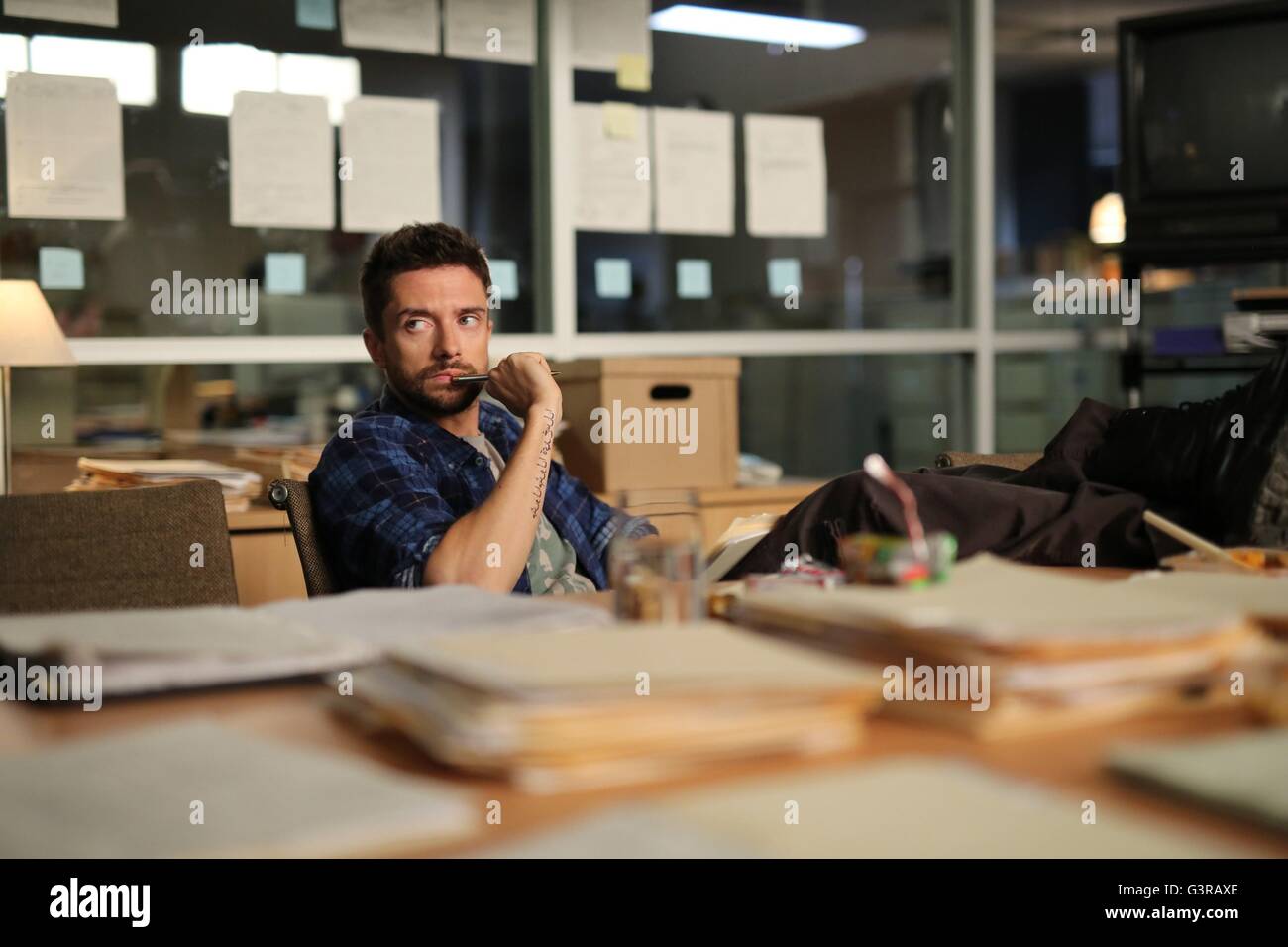Wahrheit-Jahr: 2015-USA Regie: James Vanderbilt Topher Grace Stockfoto