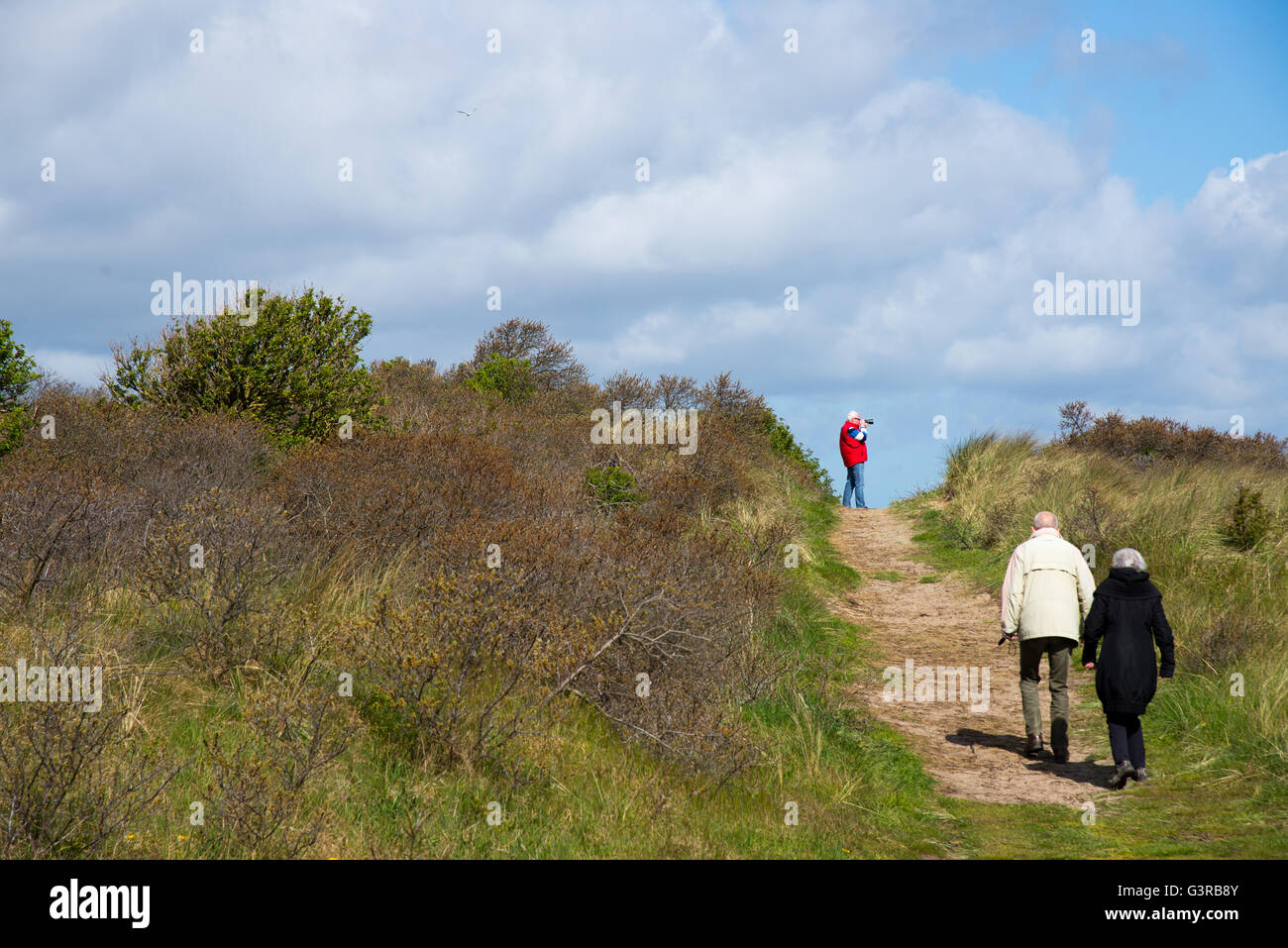 Menschen gehen an Muy Natur reservieren bei Texel-holland Stockfoto