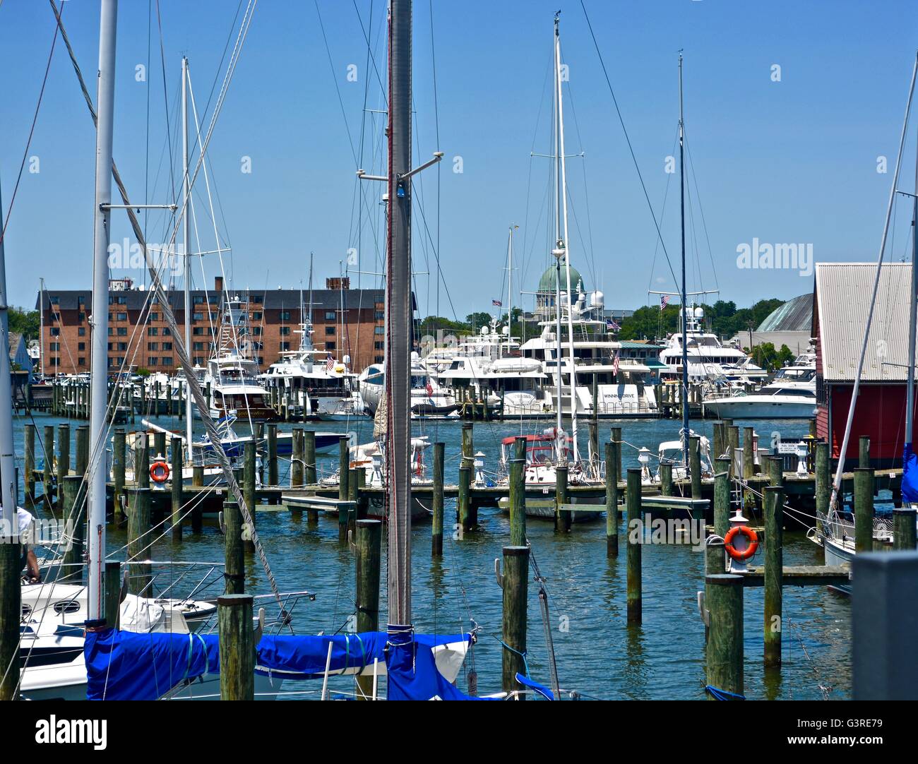 Wasser vorne Hafen in Annapolis Md USA Stockfoto