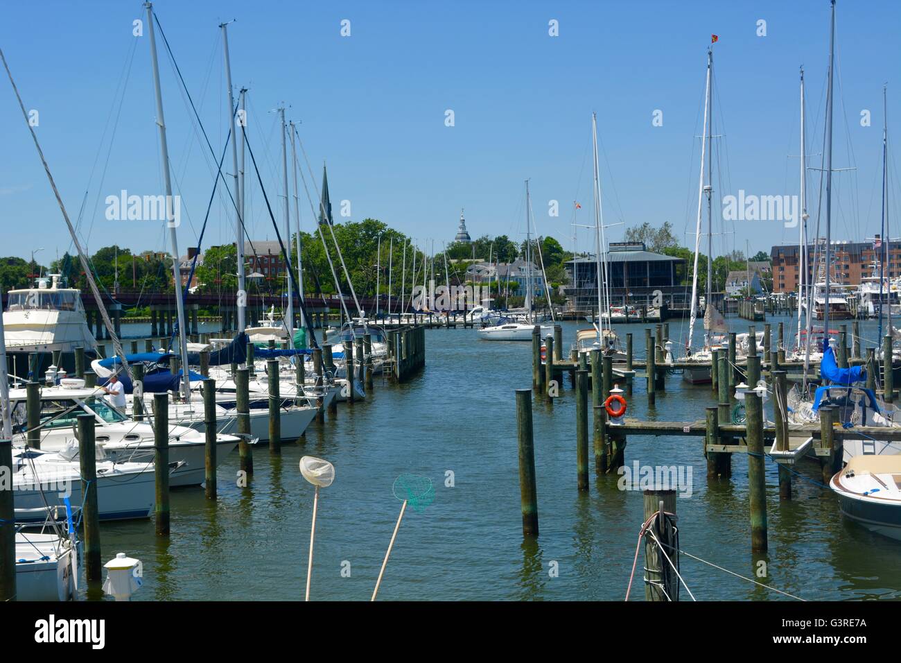 Wasser vorne Hafen in Annapolis Md USA Stockfoto