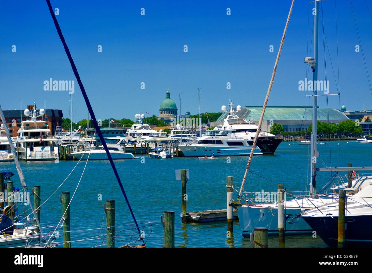 Wasser vorne Hafen in Annapolis Md USA Stockfoto