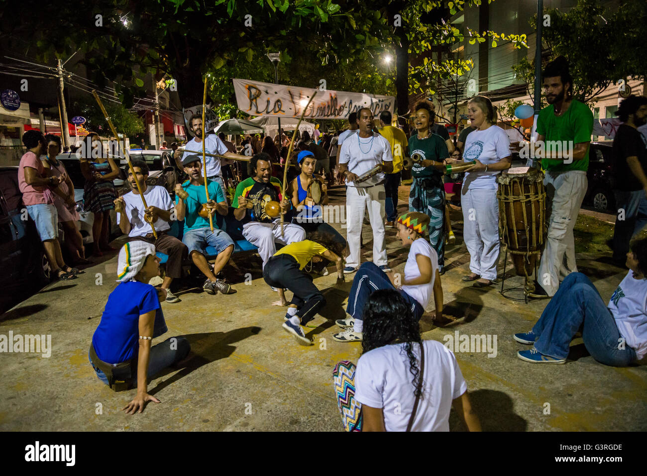 Capoeira bei einem quadratischen, Rio Vermelho Kiez, Salvador, Bahia, Brasilien Stockfoto