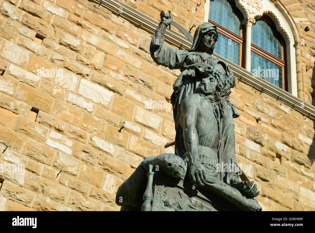 Kopie von Judith und Holofernes von Donatello, Piazza della Signoria. Florenz, Toskana, Italien, Europa Stockfoto