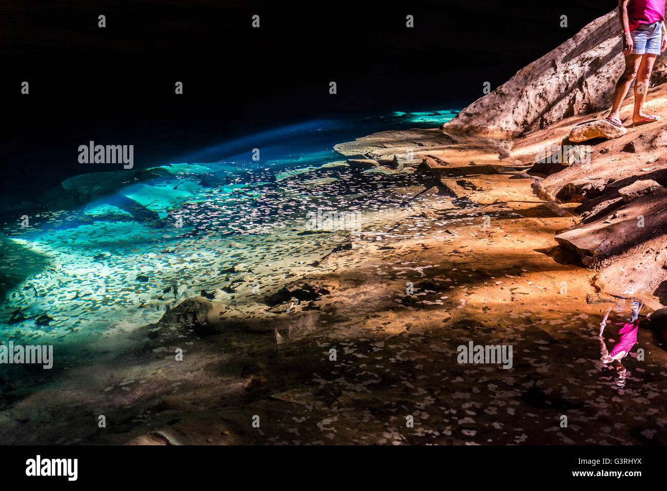 Gruta Azul, Blaue Grotte, Chapada Diamantina, Bahia, Brasilien Stockfoto