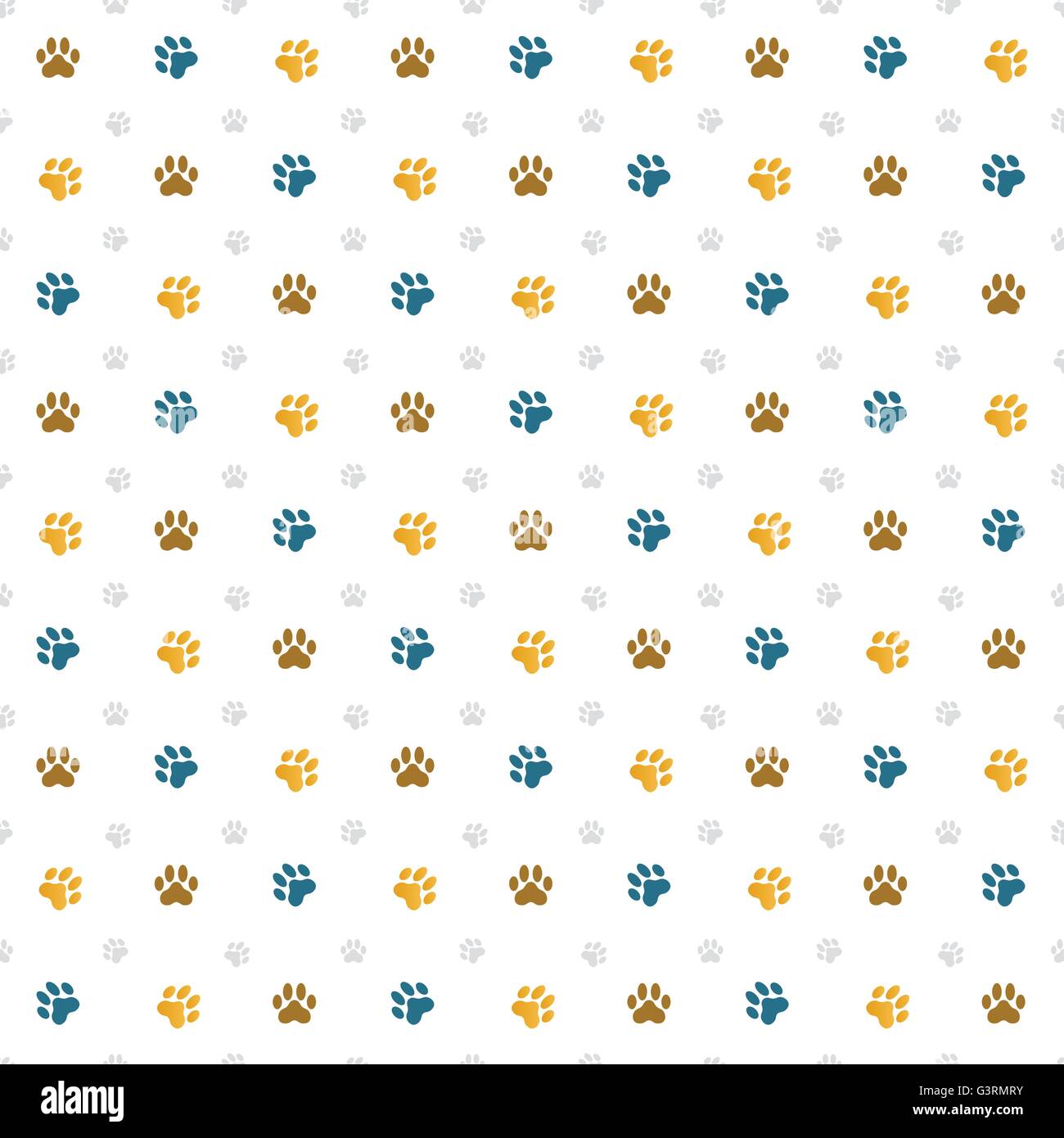 nahtlose Muster Hintergrund bestehend aus Katze Pfotenabdrücken Stock Vektor