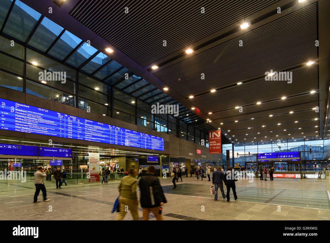 Hauptbahnhof Wien: Halle, Österreich, Wien, 10., Wien, Wien Stockfoto