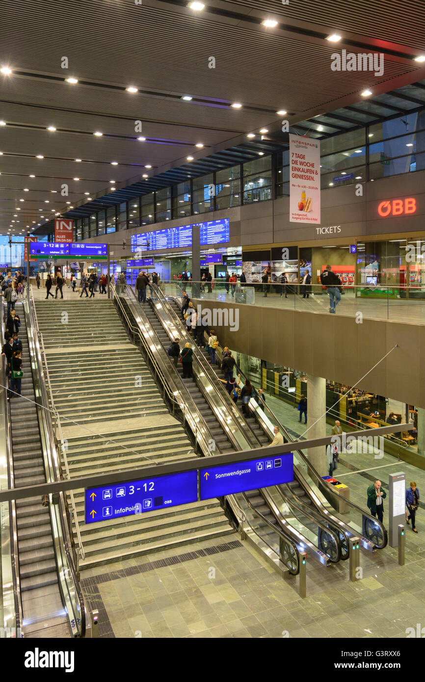 Hauptbahnhof Wien: Halle, Österreich, Wien, 10., Wien, Wien Stockfoto