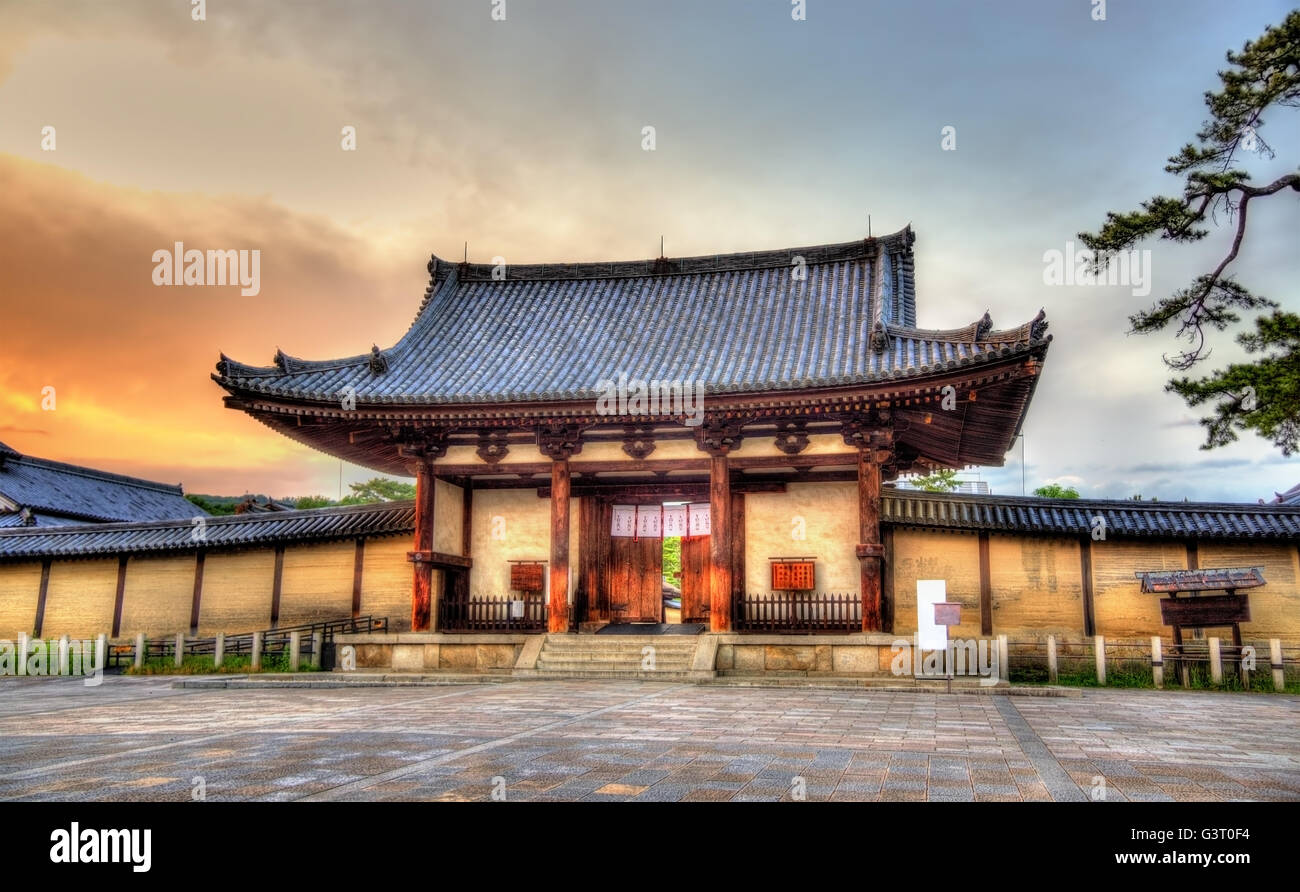 Ansicht des Horyu-Ji-Tempel in Ikaruga, Nara Stockfoto