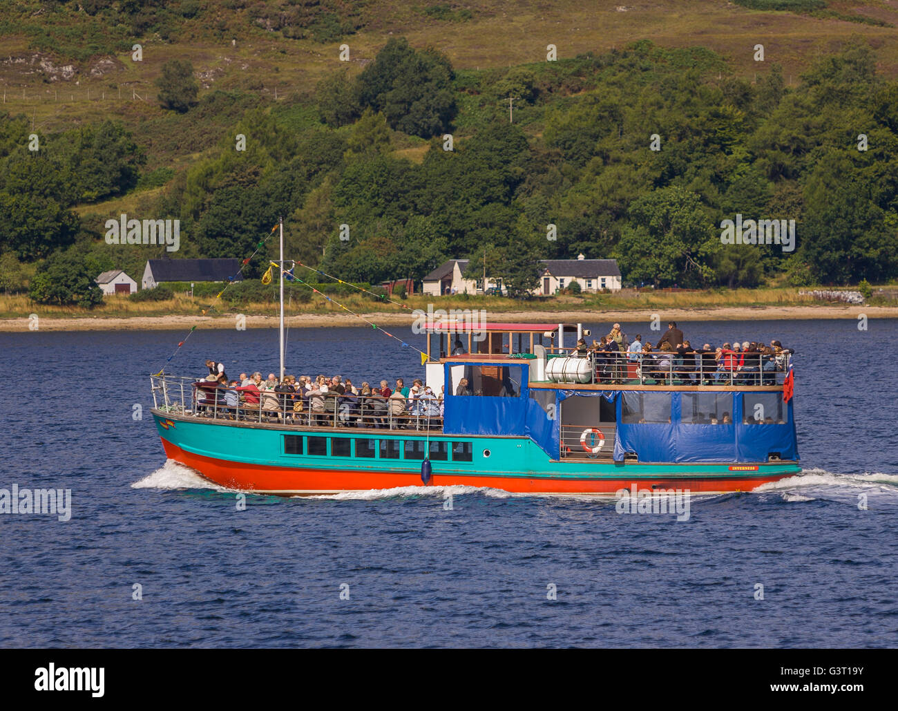 FORT WILLIAM, Schottland - Ausflugsschiff unterwegs auf Loch Linnhe. Stockfoto
