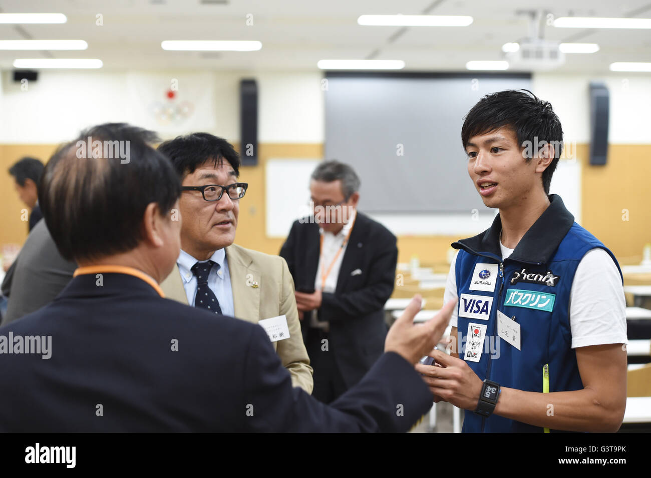 Yamamoto, 14. Juni 2016 zu gehen: Eine Informationsveranstaltung für Sportler durch das Athnavi-Programm am National Tranning Center, Tokyo, Japan. Athnavi bietet Beschäftigungsförderung für Sportler und hilft, um Praktika für aktuelle Sportler zu finden, so dass sie einen Job warten, wenn sie aus dem Wettbewerb zurückziehen. © Kenjiro Matsuo/AFLO/Alamy Live-Nachrichten Stockfoto