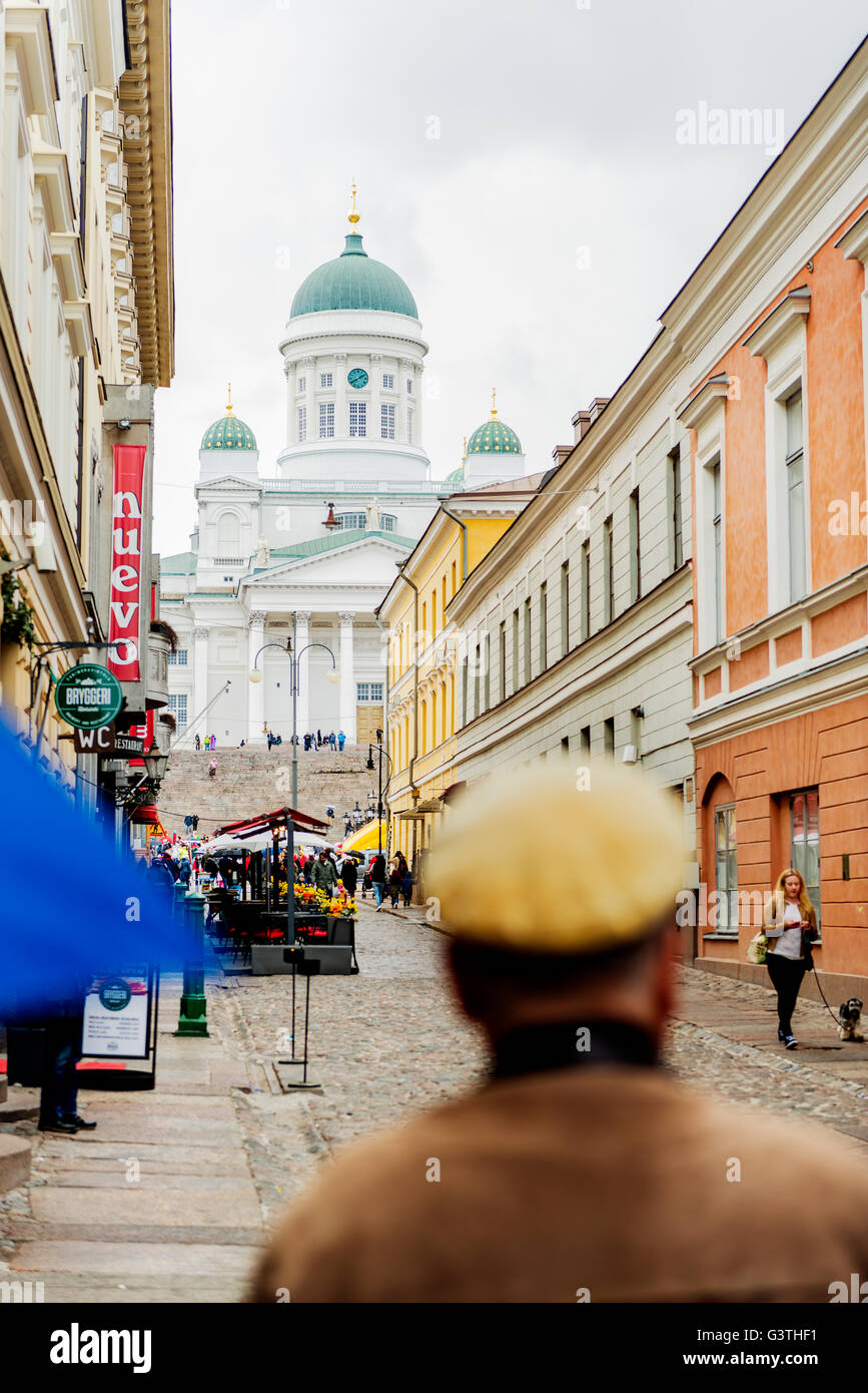 Finnland, Helsinki, Krohohagen, Ansicht des Lutherischen Dom von Helsinki Stockfoto