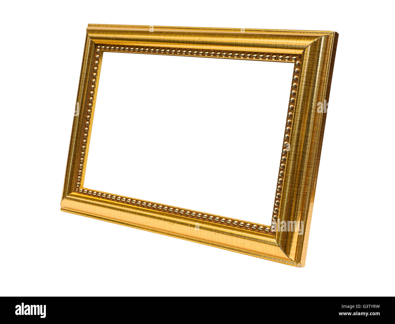 Neben alten antiken Goldrahmen isoliert Stockfoto