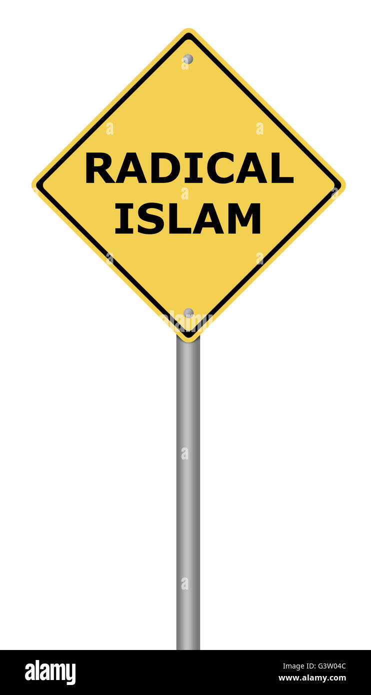 Der radikale Islam Warnschild Stockfoto