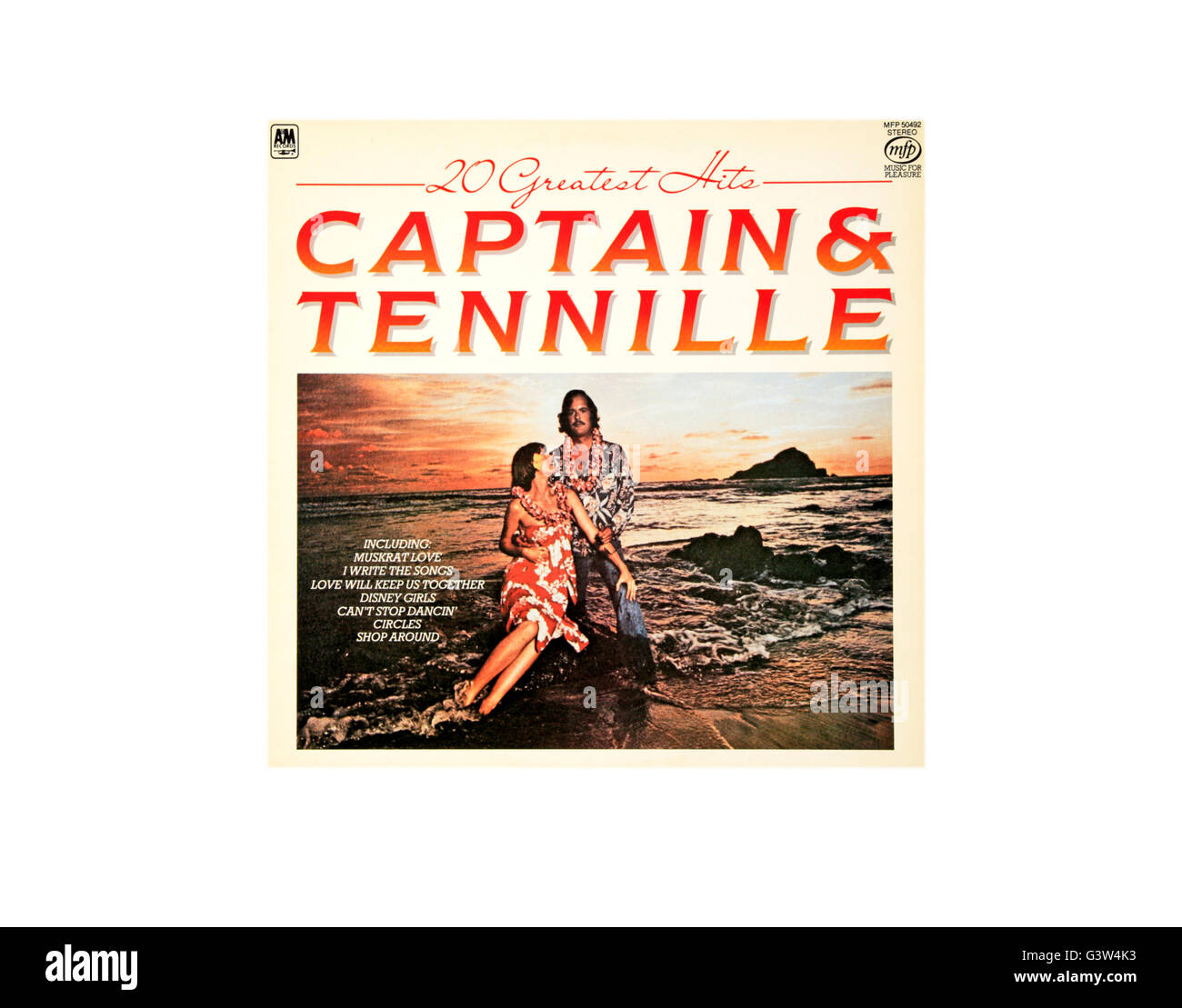 Kapitän und Tennille 20 Greatest Hits Album-Cover lange spielen. Stockfoto