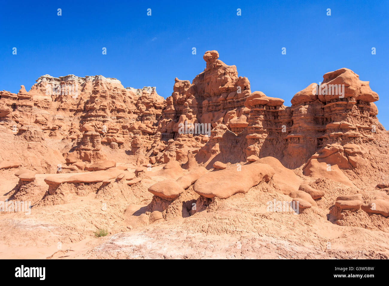 Hoodoo Rock Zinnen im Goblin Valley State Park, Utah, USA Stockfoto