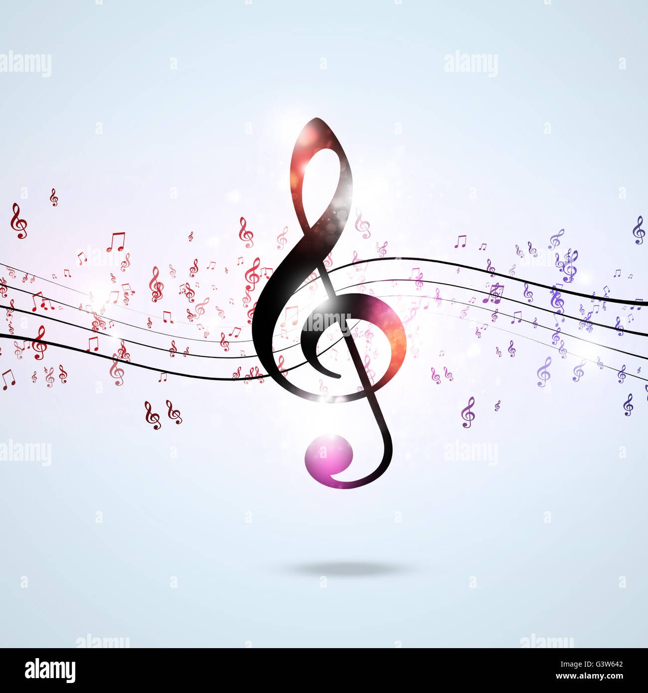 abstrakte funky Musik-Noten für Flyer und Plakate Stockfoto