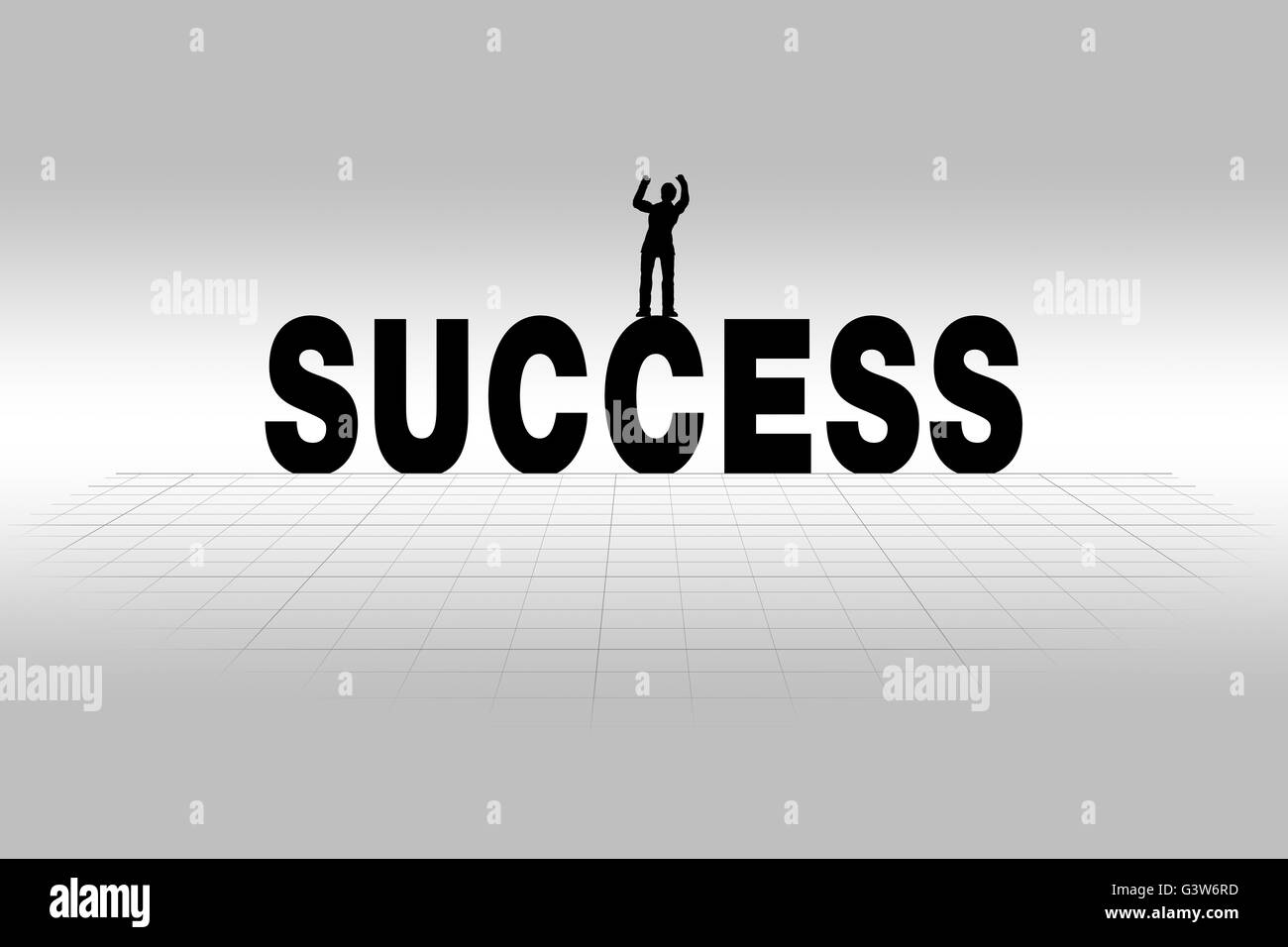 Erfolg Wort Kommunikation Business-Konzept für den Erfolg in der Silhouette. Stockfoto