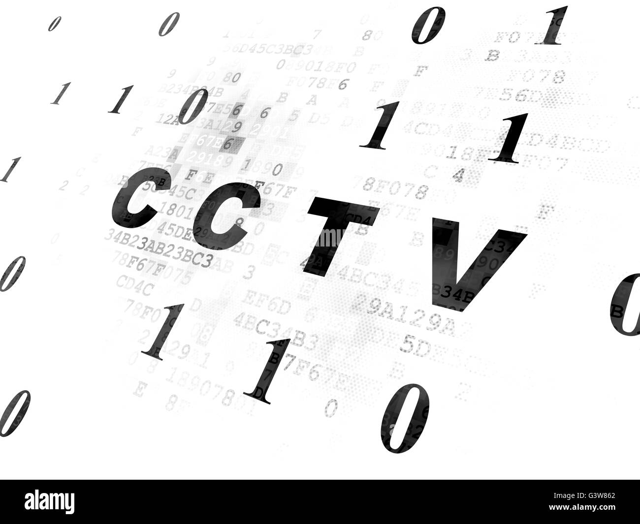 Schutzkonzept: CCTV auf Digital-Hintergrund Stockfoto