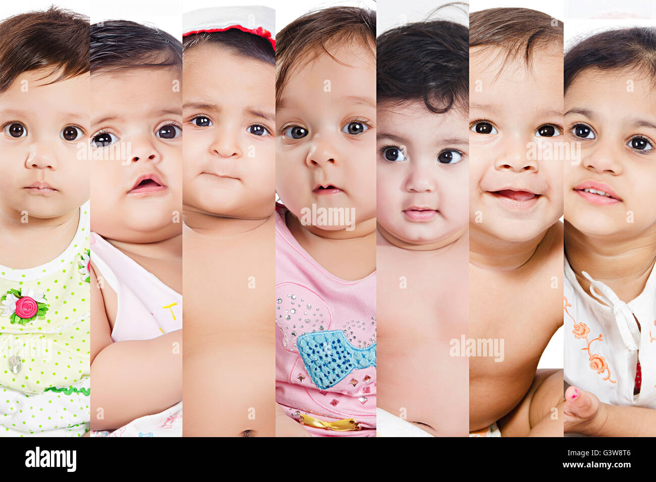 Babys jungen digital verbesserte Vielfalt Mädchen Gruppen oder Massen Kinder montage Fotografie Bild Stockfoto