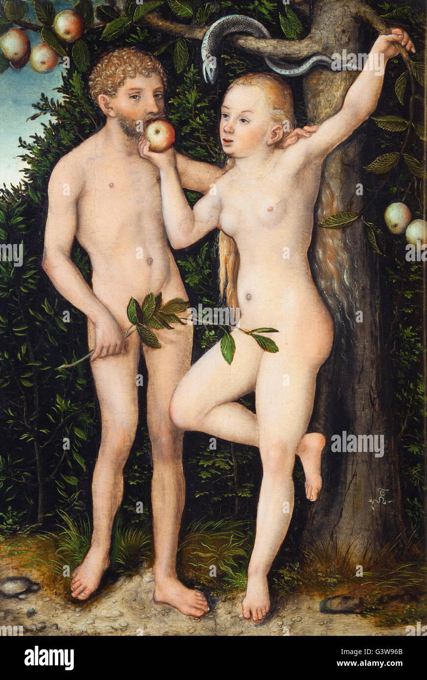 Lucas Cranach der ältere - Adam und Eva Stockfoto