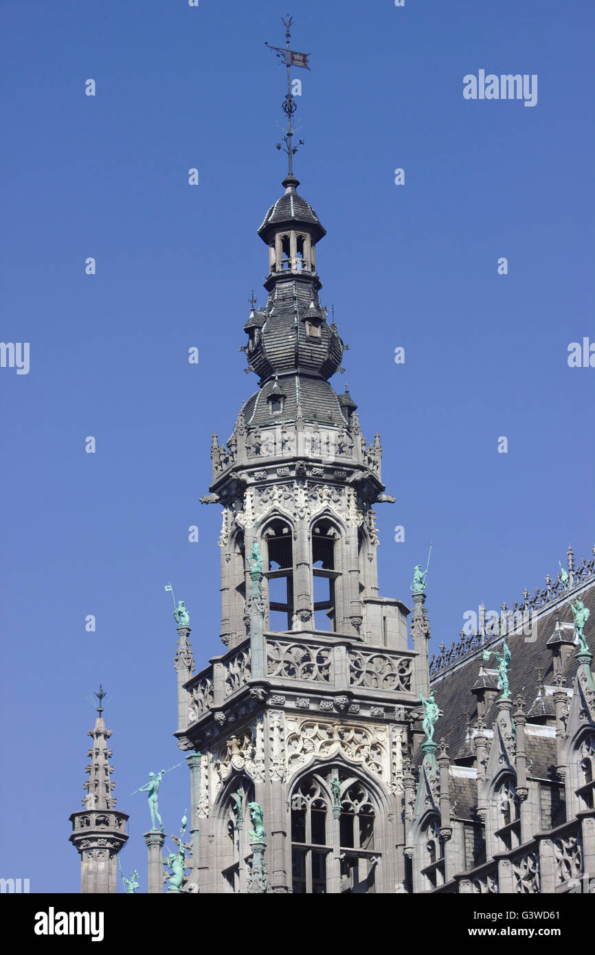Turm des Maison du Roi (Königshaus), Grand Place, Belgien, Brüssel Stockfoto