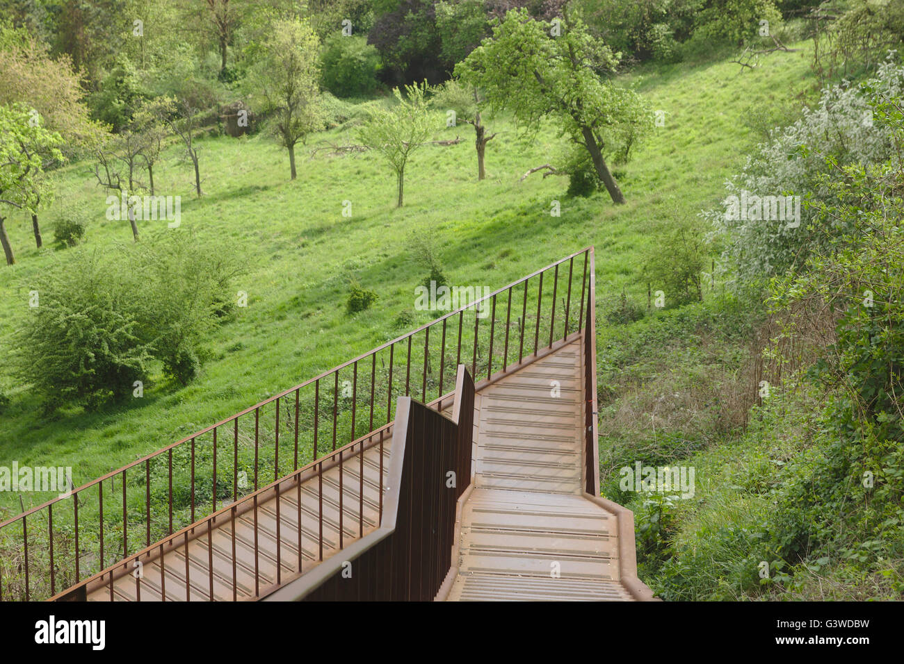 Lüttich, Metall Treppen auf den Standpunkt der Zitadelle, Belgien Stockfoto