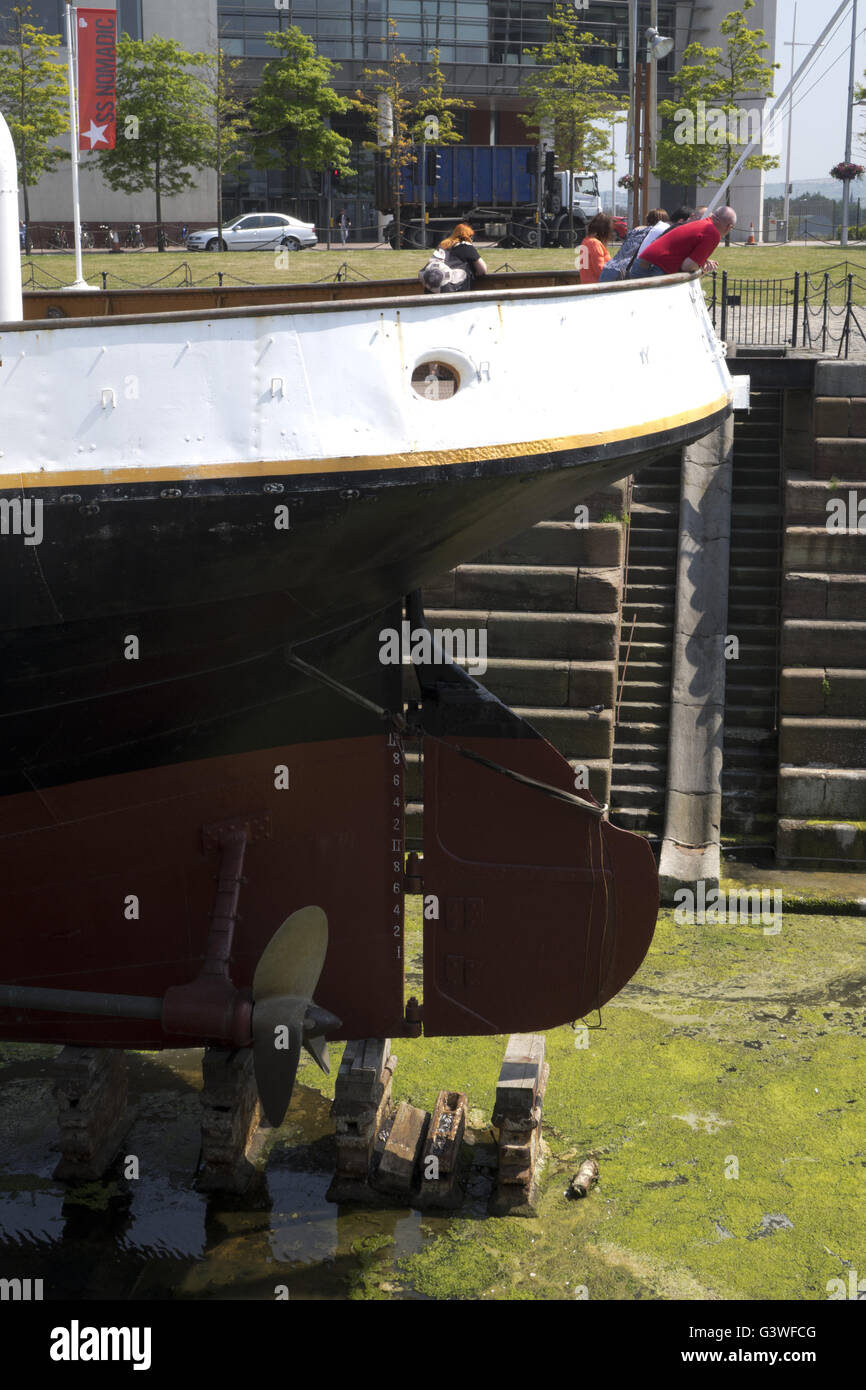 Heck SS Nomadic Dry dock Stockfoto