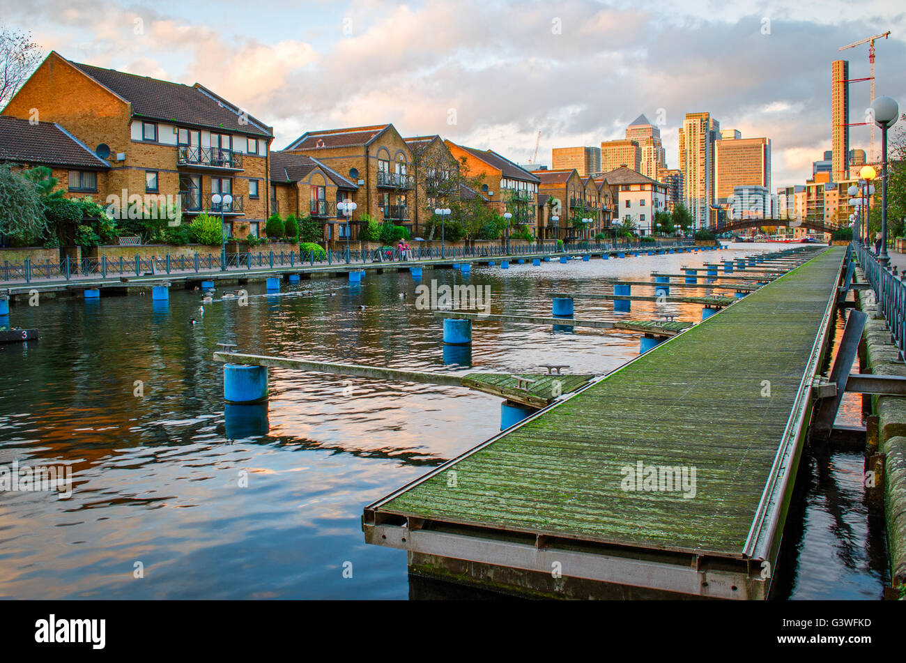 London, Isle of Dogs und Canary Wharf Stockfoto