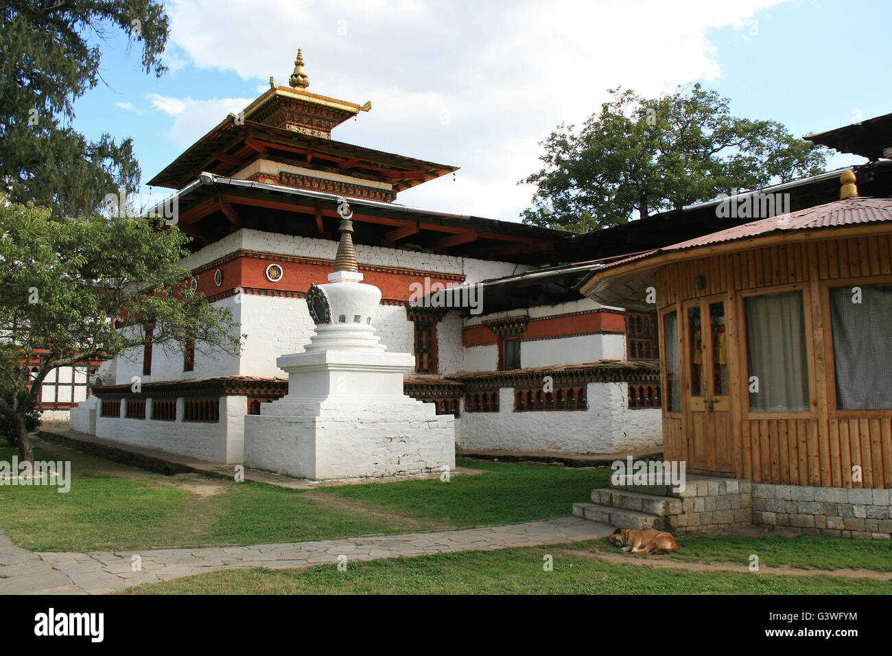 Die Kyichu Lhakhang in Paro (Bhutan). Stockfoto