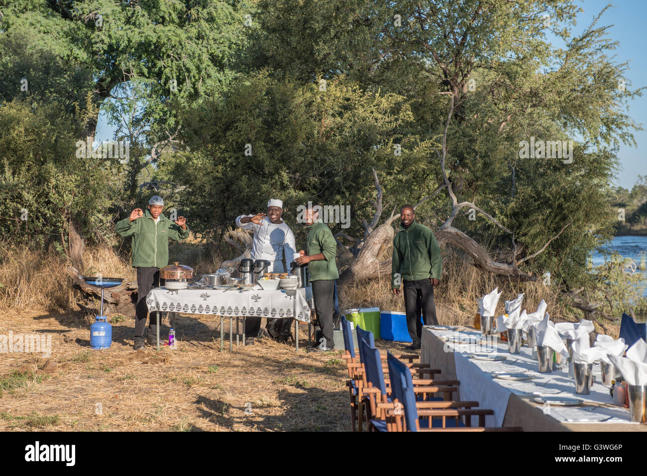 Frühstück von der Sambesi-Simbabwe Stockfoto