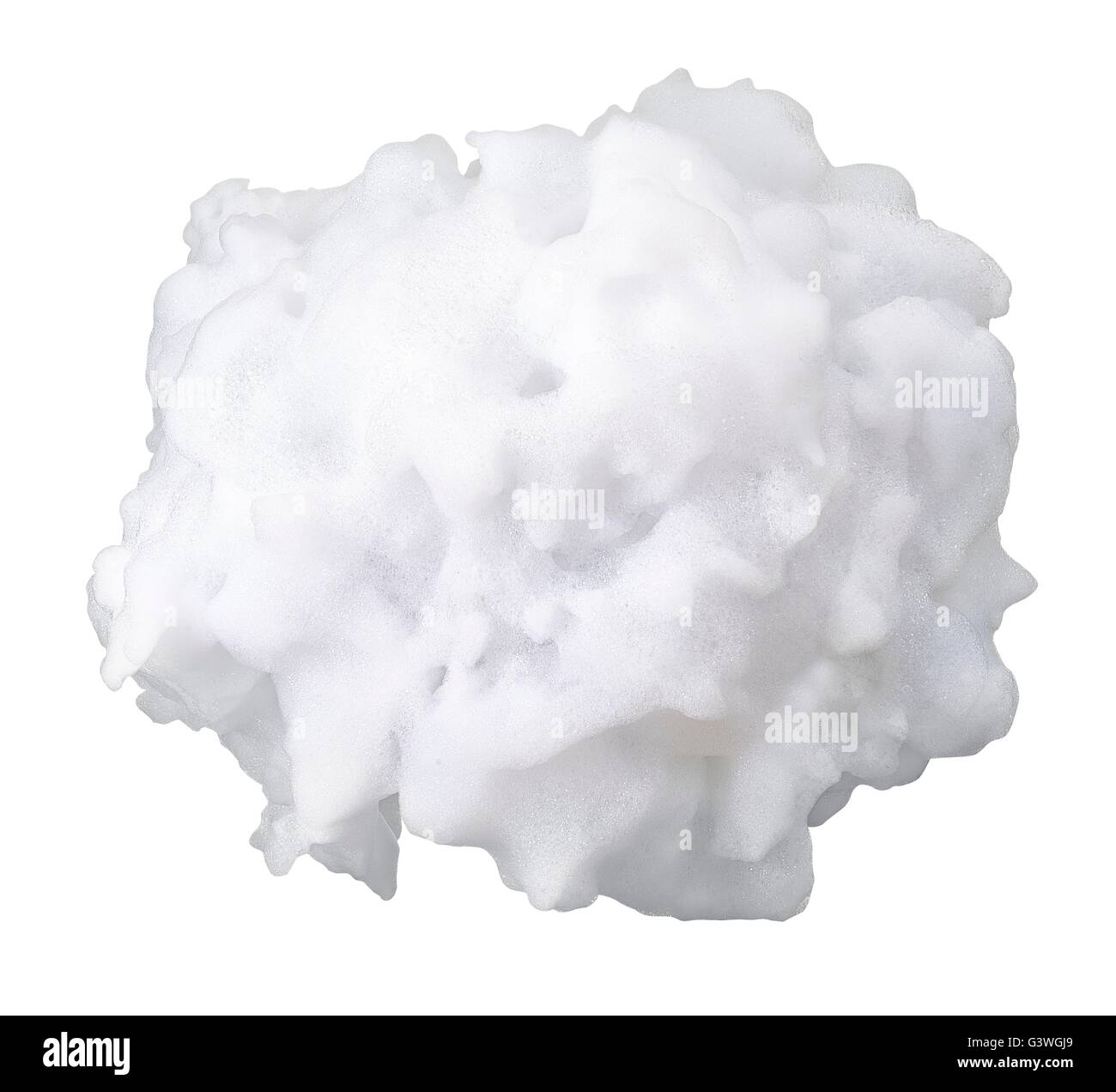 Seifenblasen mit Beschneidungspfad isoliert auf weiss Stockfoto