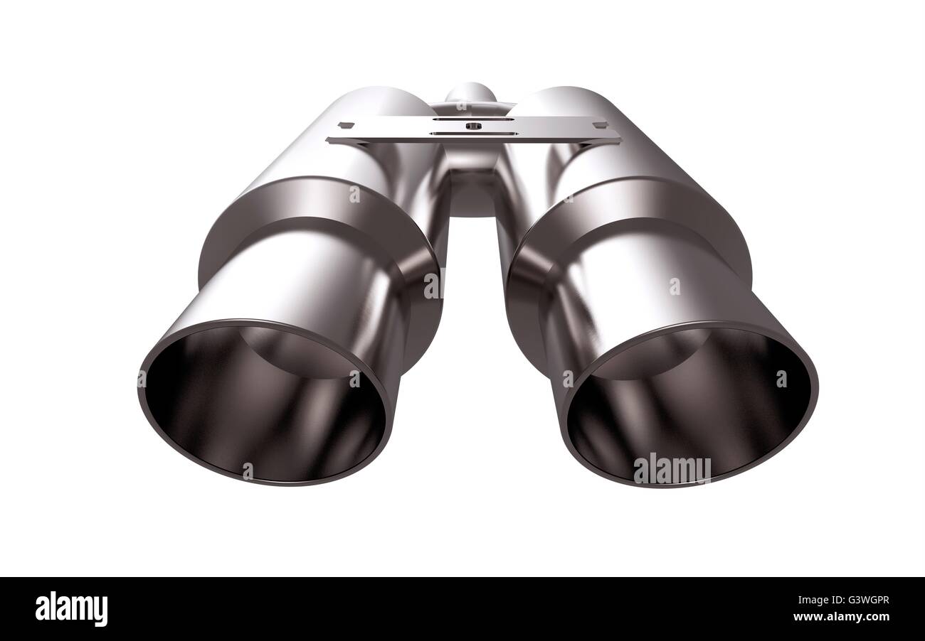 Metall Auto Schalldämpfer Auspuff isoliert auf einem weißen Hintergrund. Stockfoto