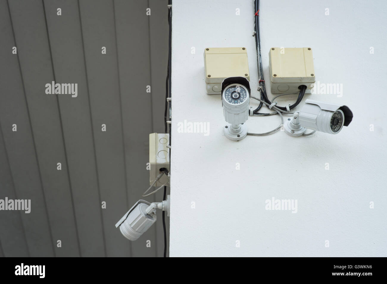 Überwachungskamera, Videoüberwachung, Überwachungskamera. Stockfoto