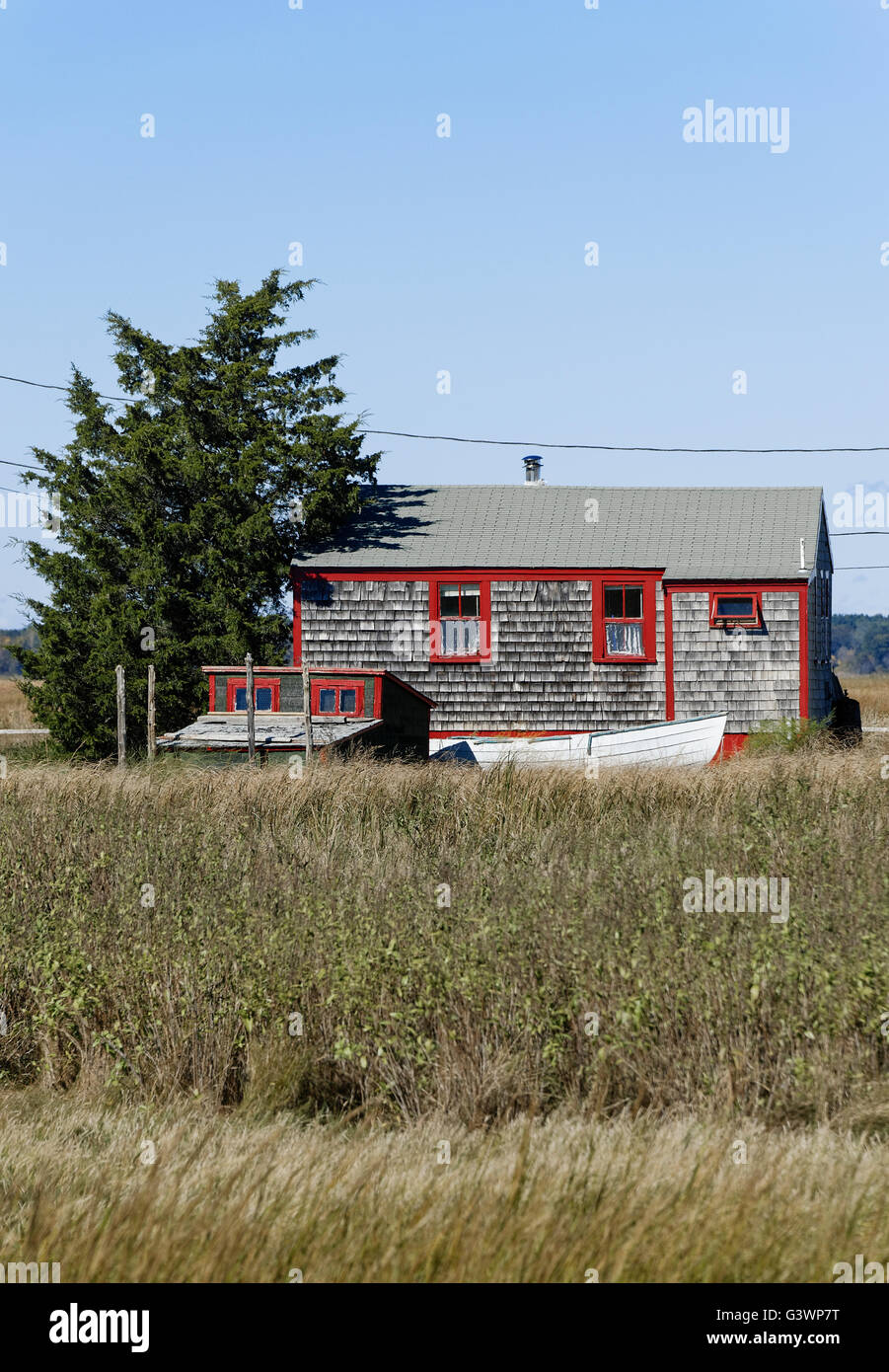 Rustikale Küste Ferienhaus, Cape Cod, Massachusetts, USA. Stockfoto