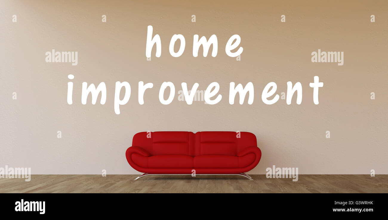 Home Improvement Concept mit nach Hause innen Kunst Stockfoto