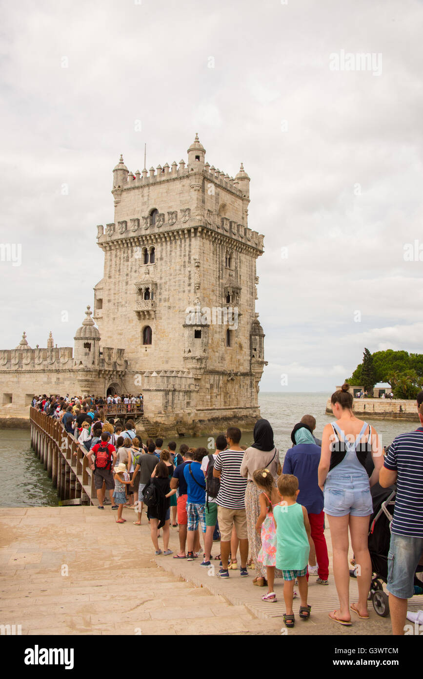 Europa, Portugal, Lissabon, Belem, Turm von Belem Stockfoto